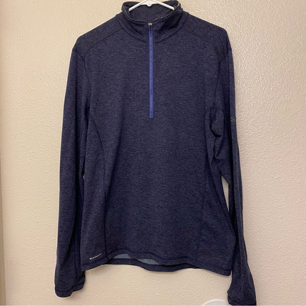 Saucony Men's Triumph 3D 1/2 Zip fleece lined running top jacket pullover blue S